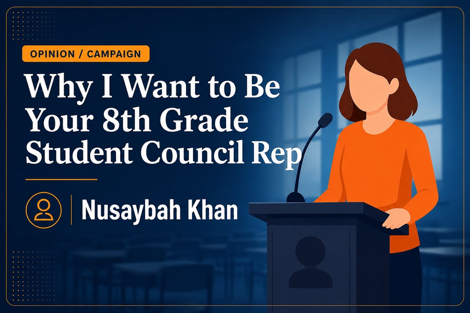 Nusaybah Khan student council campaign cover artwork